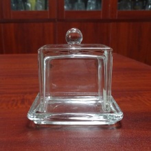 Square Glass Cake Dome with Butter Dish