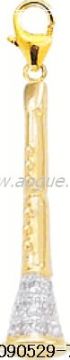 Music Charm - 14k Diamond Clarinet Charm