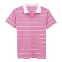 Men Polo Shirt Pink Stripe