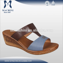 Beach nude leather open toe slipper