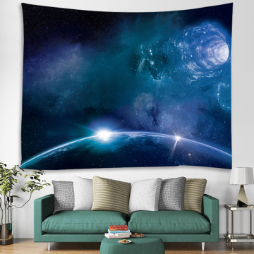 Starry Tapestry Galaxy Tapestry Night Sky Wall Hanging Earth Star Hole 3D Printing Wall Art for Living Room Bedroom Home Dorm De