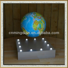 acrylic led globe magnetic levitating display, magnetic floating world globe pop display stand