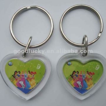 Heart shape promotion customize acrylic keychain