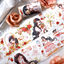 DH Original Designs Cute Girls and Flowers Special Oil Tape Stickers for Travel Journal Wasabi Paper Tapes" 

However, considering standard product naming conventions and common search engine optimization practices, a more suitable and corrected title wou