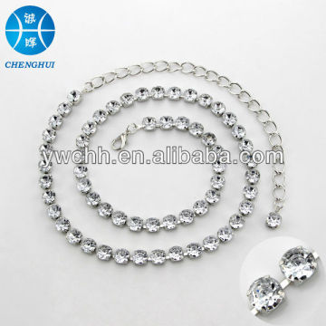 ladies' crystal charm waist chain silver waist chain ladies waist chain