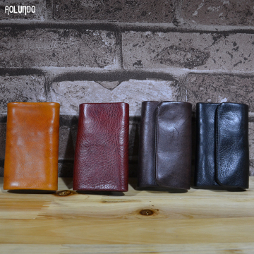 new design hot sell vegetable tanned leather key case genuine leather key wallet