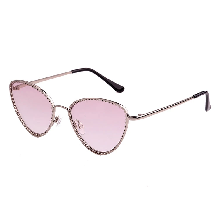 2019 Designed Cateye with Decoration Fashion Metal Sunglasses