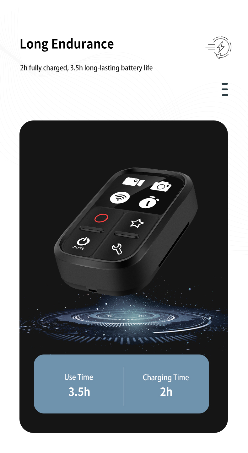 TELESIN WiFi Remote Control suitable for GoPro Hero 10 9 Max Hero 8 7 6 5 4 3 Black Hero 4 Session sports camera accessories