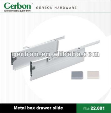 Metal box drawer rail