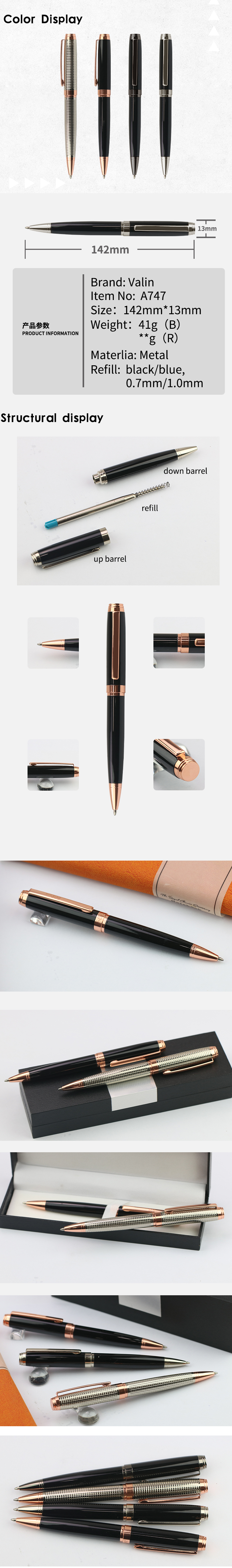 Luxury design pens with custom logo ballpoint for wholesale