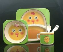 bio eco bamboo fibre kid's dinnerware set