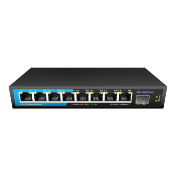 Switch 2.5G sin administrado de 8 puertos y puertos SFP 10G