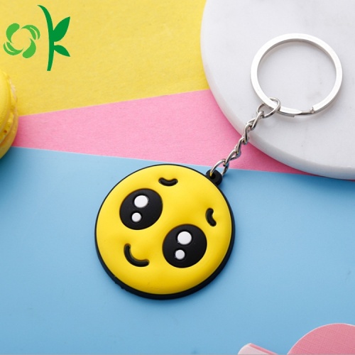 การ์ตูนแฟชั่น Emoji Smile Silicone Key Chains