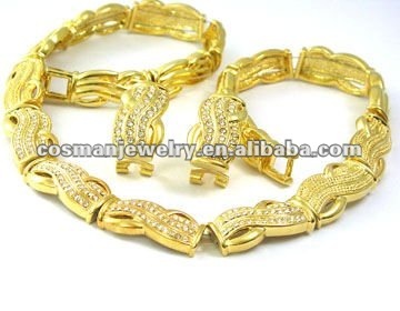 alloy jewelry set with gold plated
