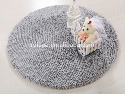 grey round washable carpet bathroom floor mat