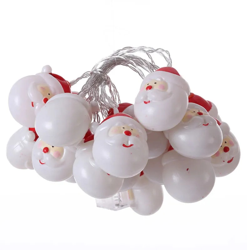 Colorful Festive LED String Lights Featuring Santa Claus & Snowman