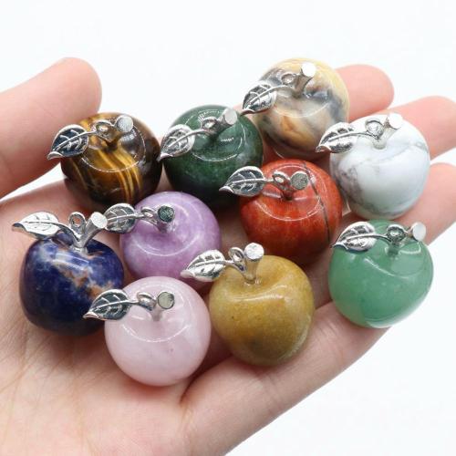 Handmade Craved 20MM Agate Apple Pendant Necklace