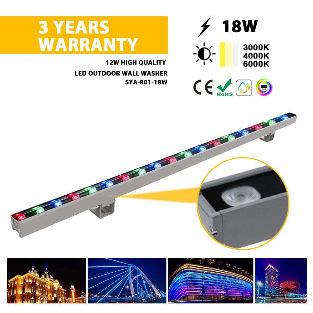 DMX512 RGB 18W LED Pencuci Dinding Luaran