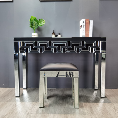 Table de coiffure en miroir de chambre à coucher moderne avec tabouret