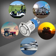 12V/24V Stainless Steel Self-Locking Latching LED Round Switches