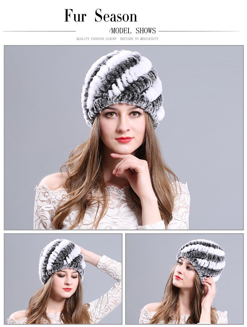 Beaver rabbit fur hat fur hat female winter (9)