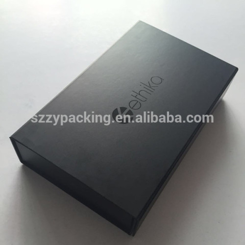 Foldable magnetic closure black paper box