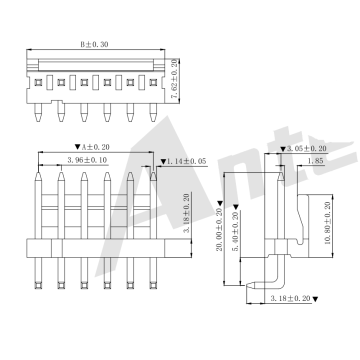 3.96mm IDC Wafer Connector Series AW3963R-NP