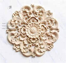 Beech Wood Carved Rosettes Round Rose Wood Carving Appliques