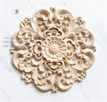 Beech Wood Carved Rosettes Round Rose Wood Carving Appliques