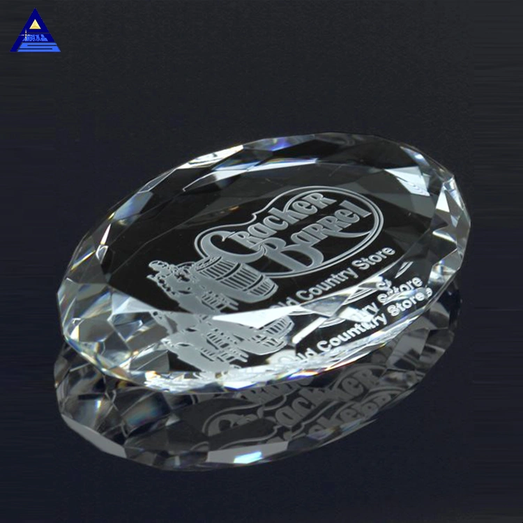 Crystal Diamond Pyramid Shaped Dome Ball Blank Glass Paperweight