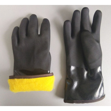 Guantes negros de PVC cachemérano a prueba de frío