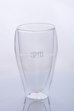 Wholesale Clear double wall glass thermos cup