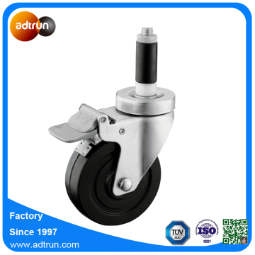 Expandable Stem 4-Inch Rubber Swivel Caster Wheel