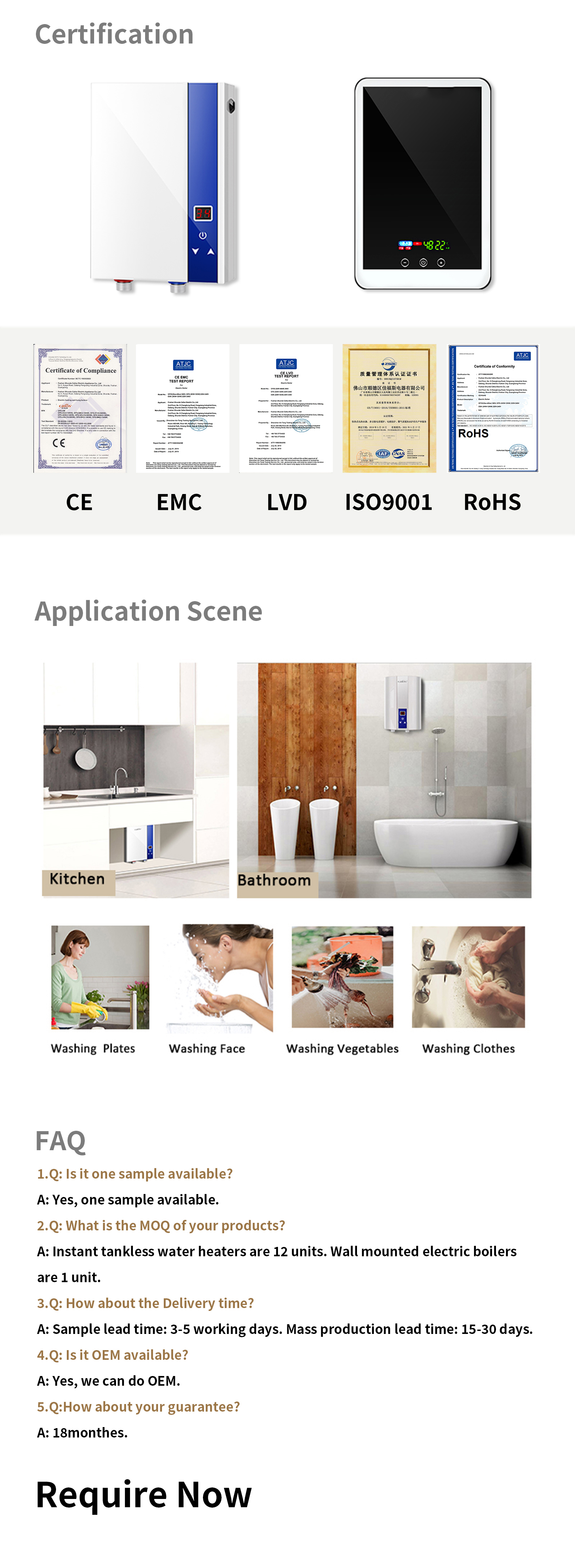 3KW-WH-DSK-E(E8)-2 Mini instant electric bathroom vrf system water heater hisense air conditioner for home