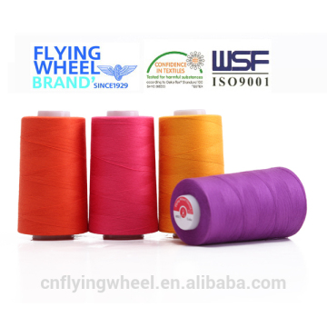 Polyester core spun sewing thread