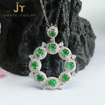 Handcrafted Jadeite Pendant Necklace - Natural Burma Jade & S925 Silver Donut Necklace