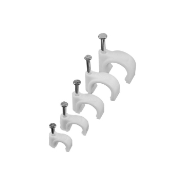 Steel Nail Circle Cable Clips, 10mm, 100pcs Pack