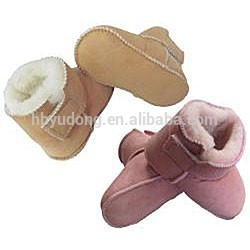 double face sheepskin warm baby boots with fur