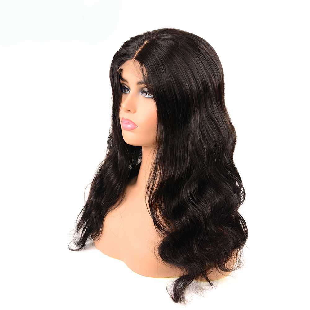 MEGALOOK Drop Shipping High Quality Malaysian Mink Body Wave Lace closure Human Hair Wig For Black Women