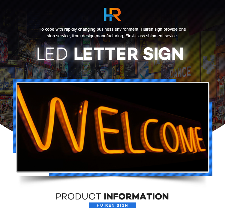 Welcome advertising led light letters neon sign custom led high quality acrylic led neon letter