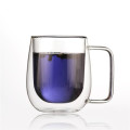 Wholesale Customized World Unique Borosilicate Double Wall Clear Glass Coffee Cup With Handle