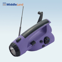 LED dynamo Flashlight with FM radio