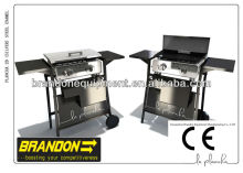 Outdoor cooking equipment CE apprved stainless steel gas Griddle with Two burner