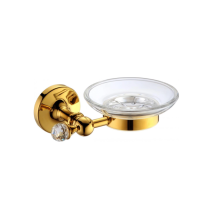 Brass soap dish used in hotel bathrooms