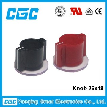 KDJ-26X18 plastic/rubber potentiometer knob series: radio volume control knob