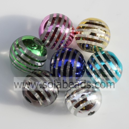 Décoration de fête de minuscules perles colorées à bulles rondes de 14 mm