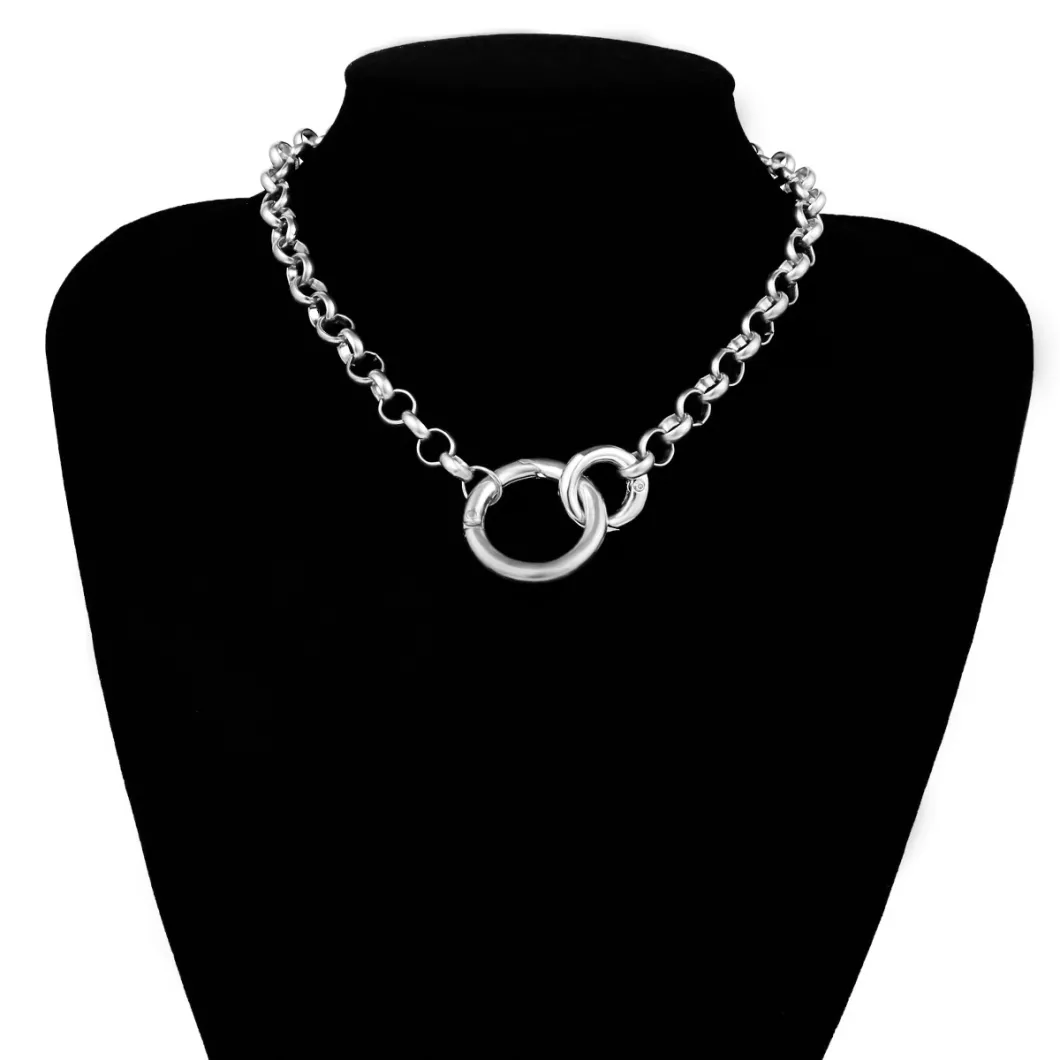 New Arrival Hot Selling Women jewelry Simple Circle Cross Chain Necklace