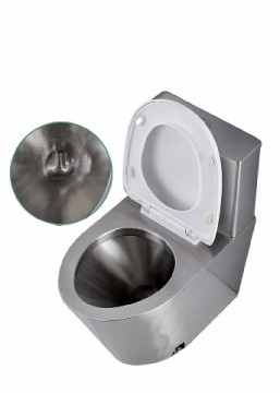 Stainless steel toilet with lid