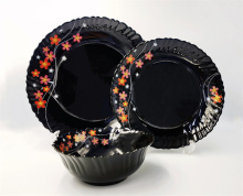 Elegant Black Opal Glass Charger Plate Dinner Sets