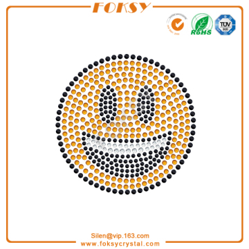 Grinning Face emoji rhinestone transfers iron on